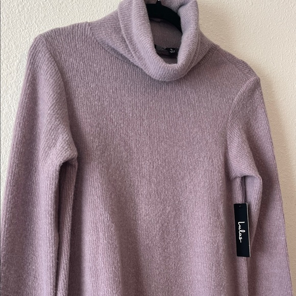 Lulu's Soft Gray/Lavender Sweater Dress - Picture 1 of 6